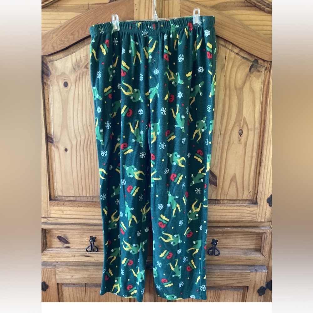 Men’s Elf green fleece pajama lounge pants - size XL